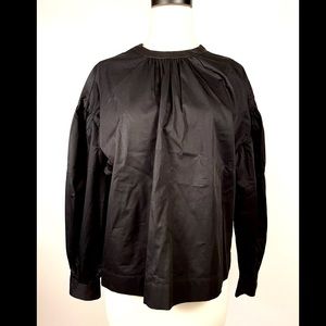 Express Black Cotton Poplin Top Blouse NWOT